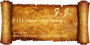 Fillinger Julianna névjegykártya